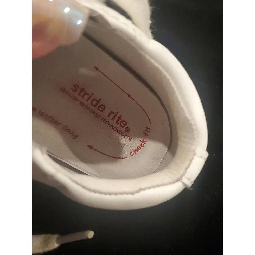 Stride Rite White Elliot Baby Toddler Leather Walking Shoes Boys 4.5W
